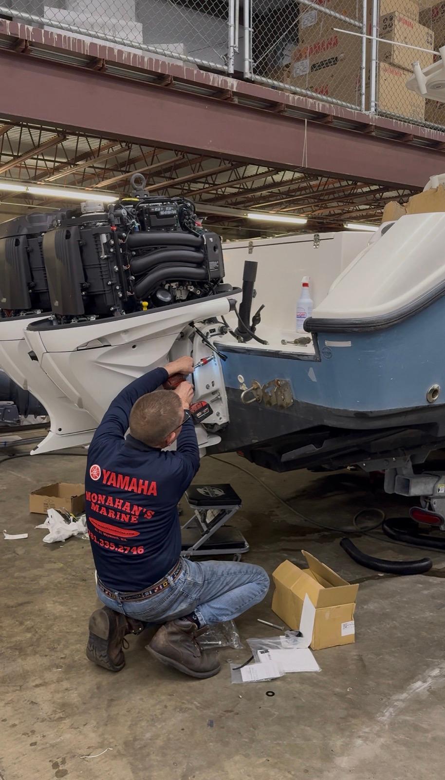 Service department at Monahan's Marine