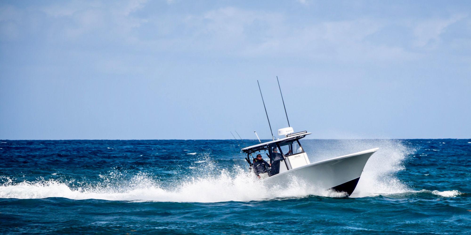 Onslow Bay 37 Tournament Edition center console boat running offshore