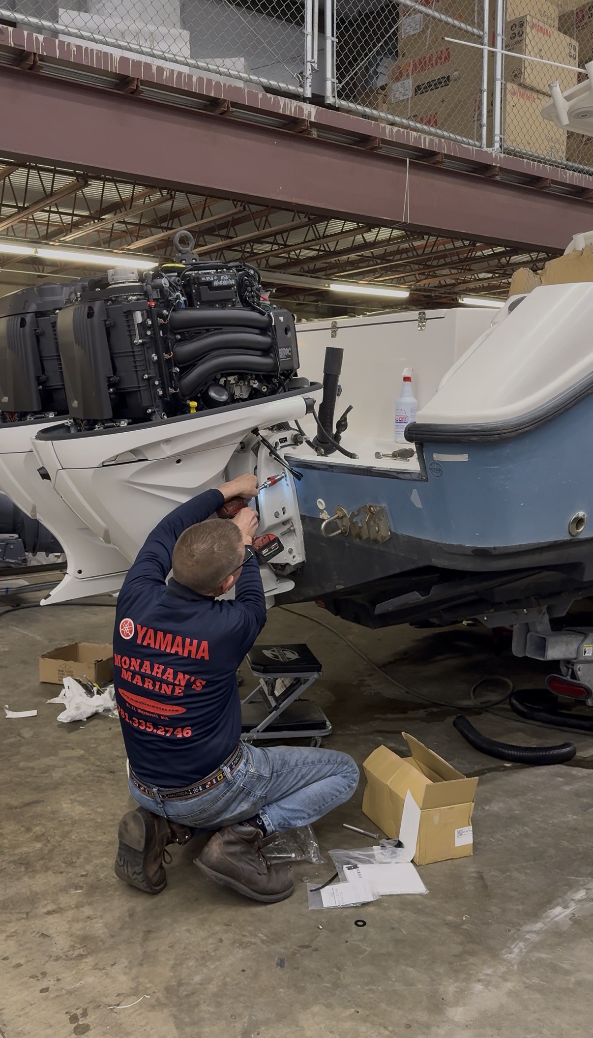 Service department at Monahan's Marine