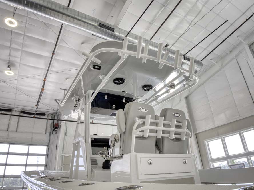 Powder-coated T-top and rod rack