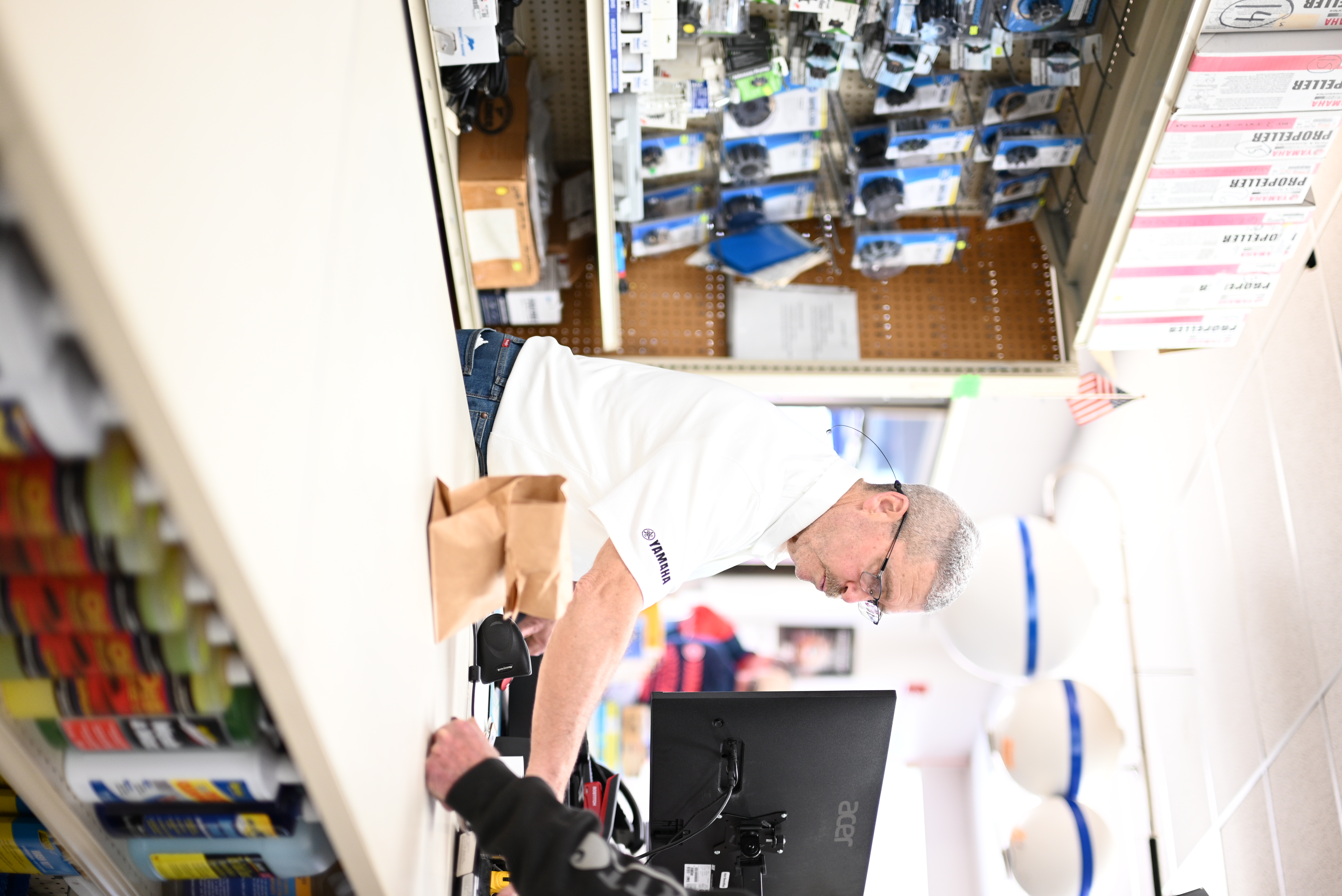 Parts department at Monahan's Marine
